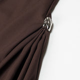 ZARZ Homemade New Women's Dress Classic Fashion Vietnamese Small Semi-Necked Dress HZ0107