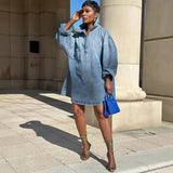 Women's Loose Denim Jumpsuit Women's Sexy Deep V Hole Wide Leg Jump Pants HZ0107