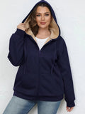 Large Size Women's Winter Explosion Warm Plush Hoodie Jacket