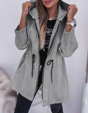 2025 Fashion Casual Autumn And Winter Hooded Zipper Jacket Women's Clothing HZ0107