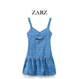 ZARZ Homemade New Women's Classic Sung-Bun Embroidered Mini Dress 3311665 HZ0107