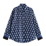 ZARZ Homemade New Women's Dresses Geometric Pattern Printed Shirts Geometric Pattern Printed Pants HZ0107