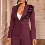 Personality Embroidered Long-Sleeved Evening Dress Lotus Side Party Long Dress Evening Dresses HZ0107