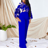 D386 Large-Size Women's New Fashion Print Strapped With Broad Leg Pants Two-Set Set HZ0107