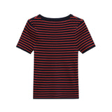 ZARZ Homemade New Women's Classic Oceanic Short Sleeve Striped Knitted 3519020 HZ0107