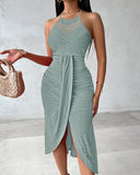 Women's New 2025 Spring And Summer Hip Hop Street Man Skirt Hanging Neck Sleeveless Irregular Dress Dress Dress HZ0107