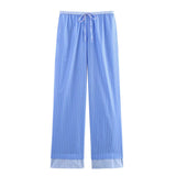 ZARZ Homemade New Women's Striped Loose Shirt 5030011 Striped Pants 5030402 HZ0107