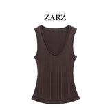 ZARZ Homemade New Women's Classic Fashion Rib Rug Knitting Top 2893022 HZ0107