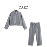 ZARZ Homemade New Women's Classic Zippered Potet Coat With Bucket Pants1255401 HZ0107