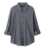 ZARZ Homemade New Women's Classic Adjustable Short Sleeve Striped Shirt 9064/550 HZ0107