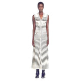 Exploding Knitted Dress Hollow Stripe V-Neck Sleeveless Temperament Elegant Summer Skirt HZ0107