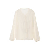 ZARZ Homemade New Women's Oceanic Laminated Semi-Transparent Shirt 3897/052/712 HZ0107