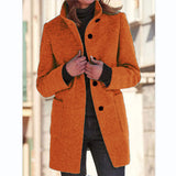 2025 Autumn And Winter Retro Button-Collar Hair Coat Women's Clothing HZ0107