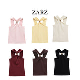 ZARZ Homemade New Women's Oceaned Seam-Time Casual Golden T-M?Ling Hanging Neck 4938116 HZ0107