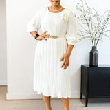 D614 Women's 2025 Short-Sleeved Square Neck Solid High-Waisted Lotus-Leaf-Side Bag OL Pencil Skirt African Dress HZ0107