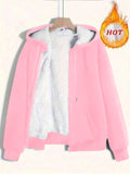 New Women's Winter Explosion Warm Plush Hoodie Jacket