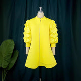 Autumn Temperament Commuting Small Straight-Necked Cardigan Dress Designer Folded Short-Sleeved Top Dress Dress HZ0107