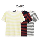 ZARZ Homemade New Women's Classic Oceanic Short Sleeve Striped Knitted 3519020 HZ0107