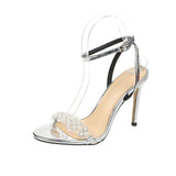 Pearl Fine Heel Shoes 2025 New Summer Sister Fried Street With Skirts With Toes With Sandals Female Thin Heel HZ0107