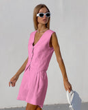 2025 Design Cotton Suit Vest Suit Women's Summer Leisure Sleeveless Vest Shorts Two-Set HZ0107