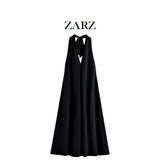 ZARZ Homemade New Women's Clothing Bow Ornament Hanging Neck Flute Dress 8039116 HZ0107