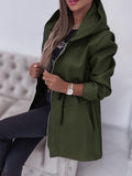 2025 Fashion Casual Autumn And Winter Hooded Zipper Jacket Women's Clothing HZ0107