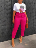 Spring 2025 New Elegant OL Professional Trousers Thin Small Foot Pants African High-Waisted Casual Pants HZ0107