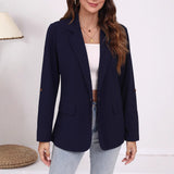 New Spring And Autumn Fashion Casual Splicing Collar Repair Cardigan Temperament Suit Jacket