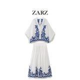 ZARZ Homemade New Women's Fashion Series Clamming Embroidered Shirts HZ0107