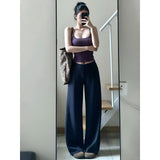 Ocean Wears A Female Autumn Fashion Temperament Purple Knitted Cardigan Vest Sling Pants Three-Piece Set