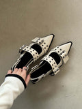 French Small Fragrant Feng Tip Mary Jane Shoes Women 2025 Spring With Skirts Small Leather Shoes Retro Coarse Heel Single Shoes Women HZ0107