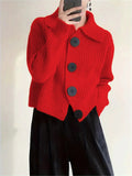 New Women's Loose Korean Version Of Fashion Casual Big Collar Knitted Cardigan Coat