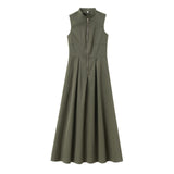 ZARZ Homemade New Women's Dress Dress Collar Sleeveless Waist Commuting Temperament 2902586 HZ0107
