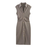 ZARZ Homemade New Women's Classic Pearl-Blobuted Shirt Dress 3644176 HZ0107