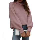 New Solid-Color Knitted Shirt Women's High-Collar Women's New High-Collar Sweater In Autumn And Winter 2025