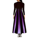 2025 Explosion A-Shaped Dress Spring And Autumn Round Temperament Famous And Printed Gradient Dress